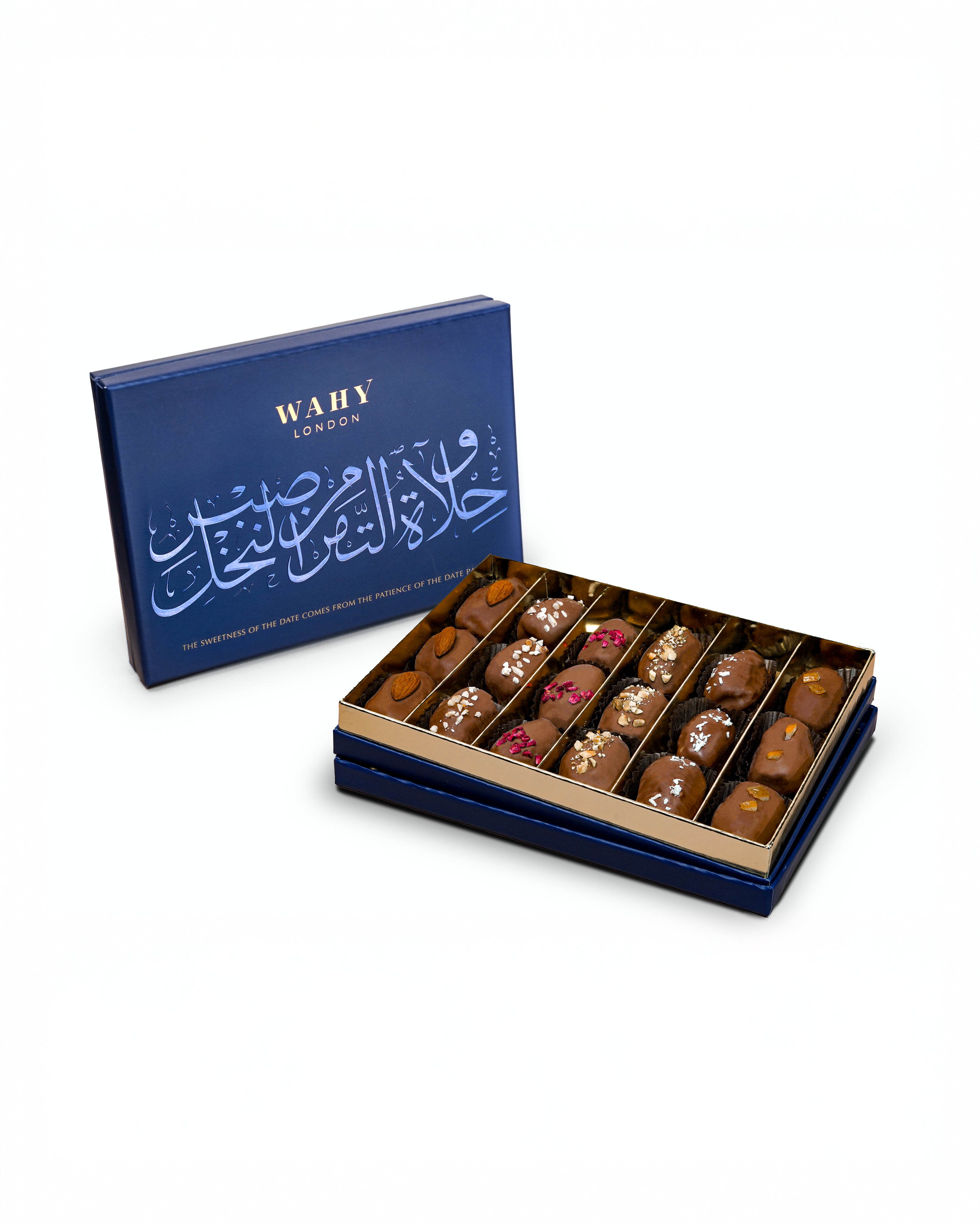 Luxury Milk Chocolate Stuffed Medjool Dates, premium nut-filled Medjool dates coated in smooth milk chocolate. Perfect for gifting or refined indulgence.