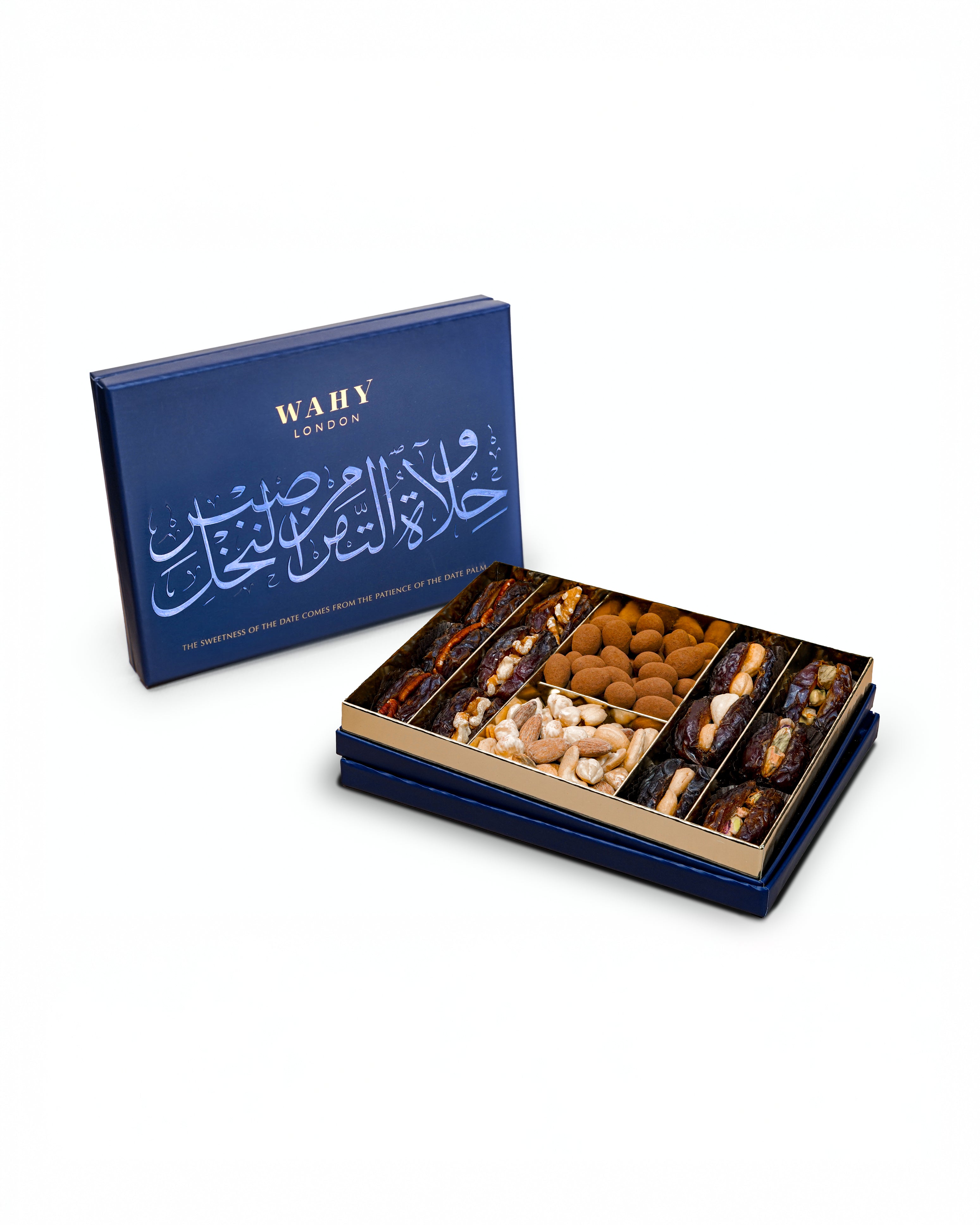 Discover WAHY London’s Date & Delight Platter, a luxurious assortment of premium Medjool dates. Perfect for gifting, iftar tables, family gatherings and elegant hospitality.