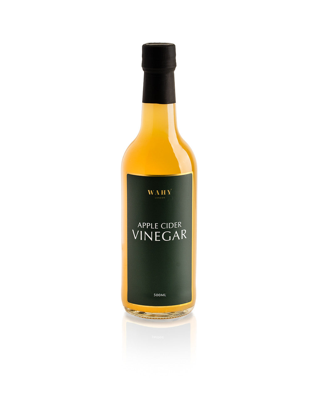 WAHY London Apple Cider Vinegar (500ml), raw, unfiltered ACV with the Mother. Naturally fermented for wellness, digestion, beauty and culinary use.