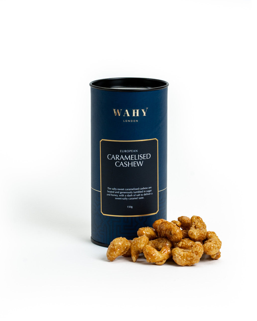 The salty-sweet caramelised cashew are heated and generously tumbled in sugar and honey, with a dash of salt to deliver a sweet-salty caramel taste.