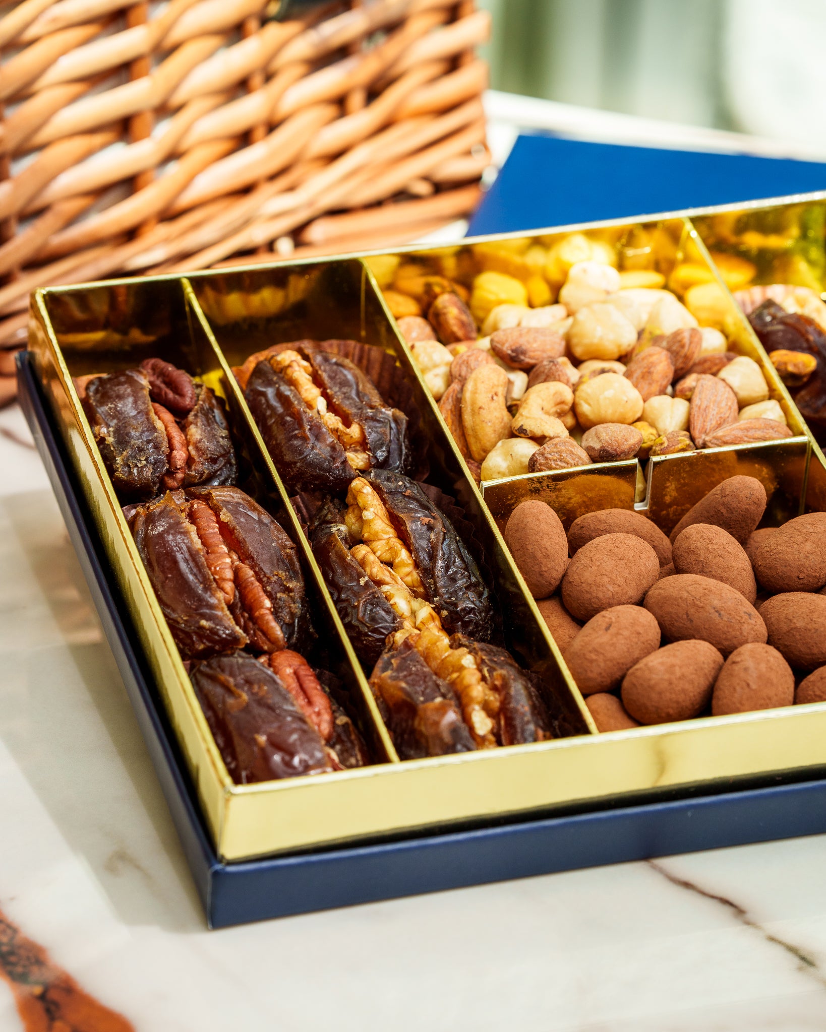 Shop WAHY London’s Premium Eid & Ramadan Gift Hamper UK featuring ZamZam water, golden honey, organic teas and gourmet treats,  a refined halal luxury gift.