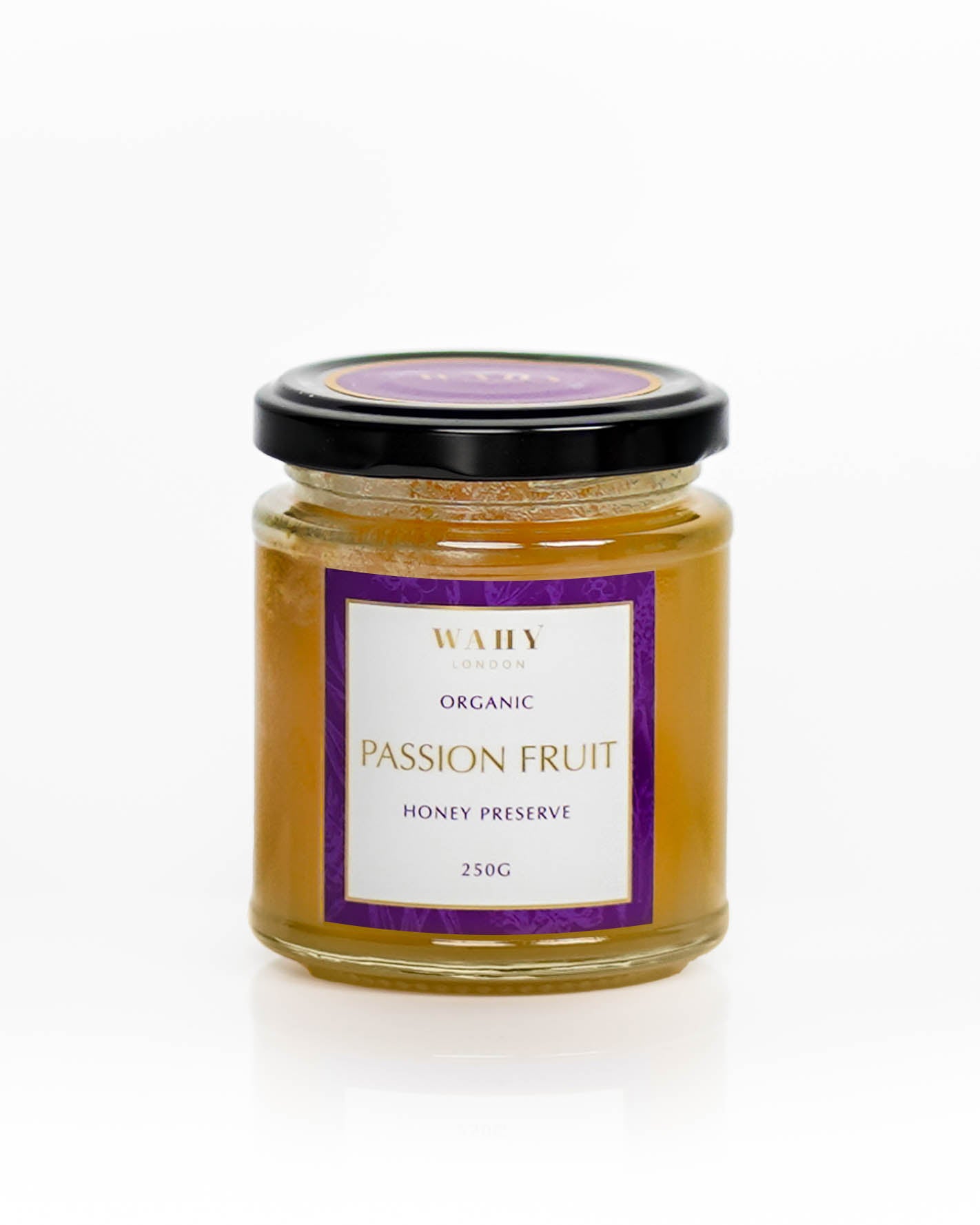 Discover WAHY London’s Passionfruit Honey Preserve, a luxurious blend of pure honey and ripe passionfruit for exotic, silky sweetness.