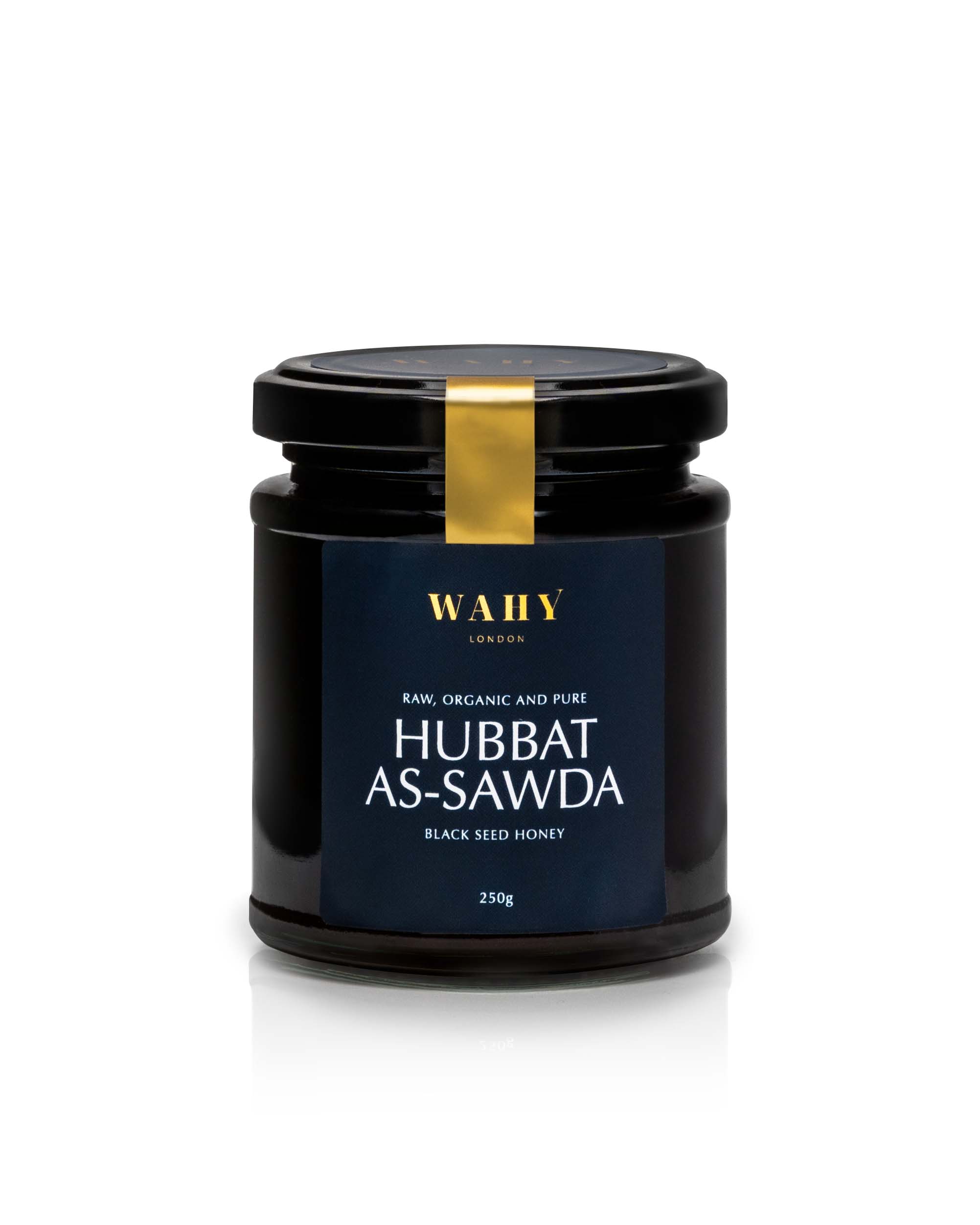 Discover WAHY London’s Black Seed Honey, pure honey infused with premium black seeds for earthy warmth and refined sweetness.