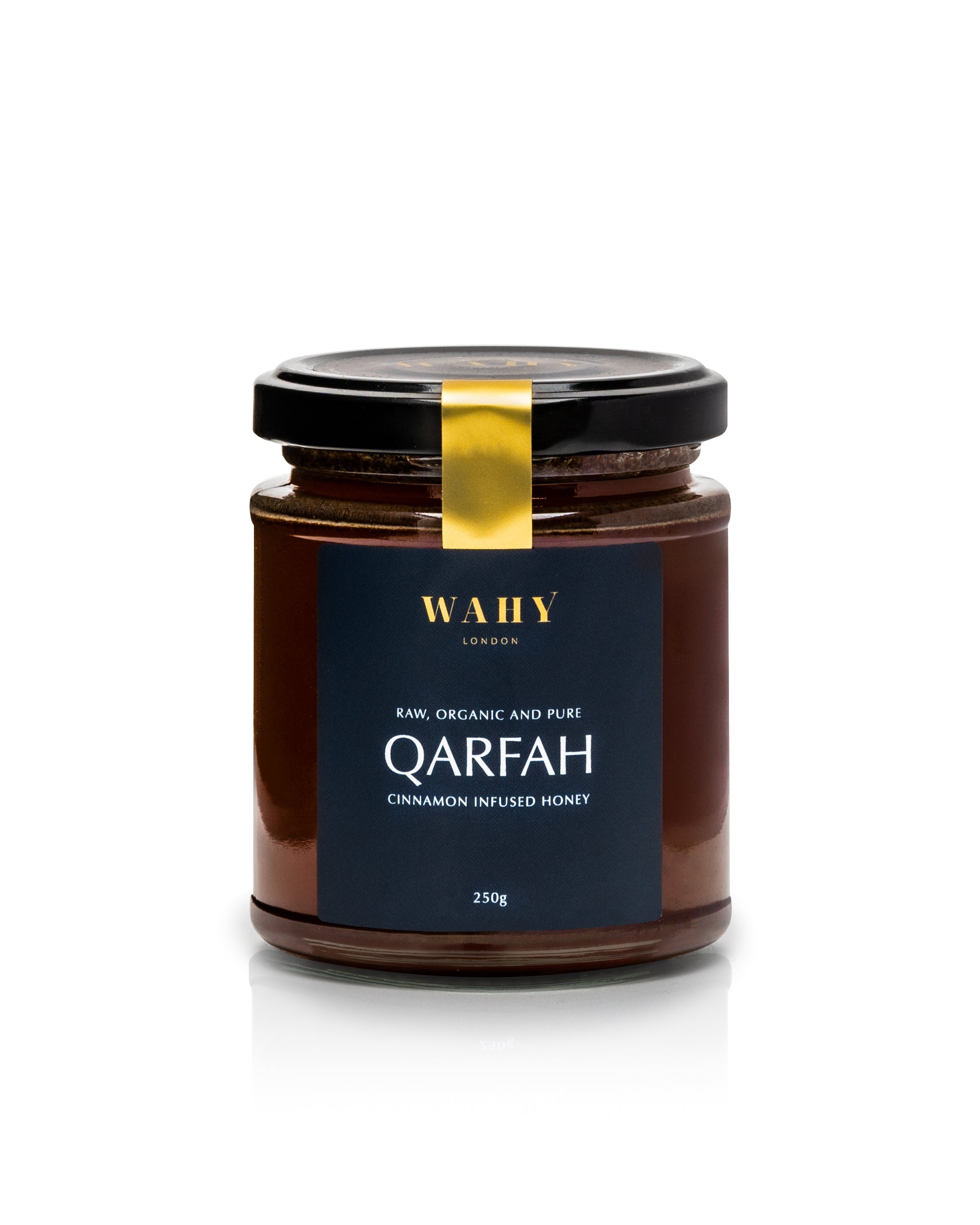 Discover WAHY London’s Cinnamon Honey, pure honey infused with warm, aromatic cinnamon for a refined spiced sweetness.