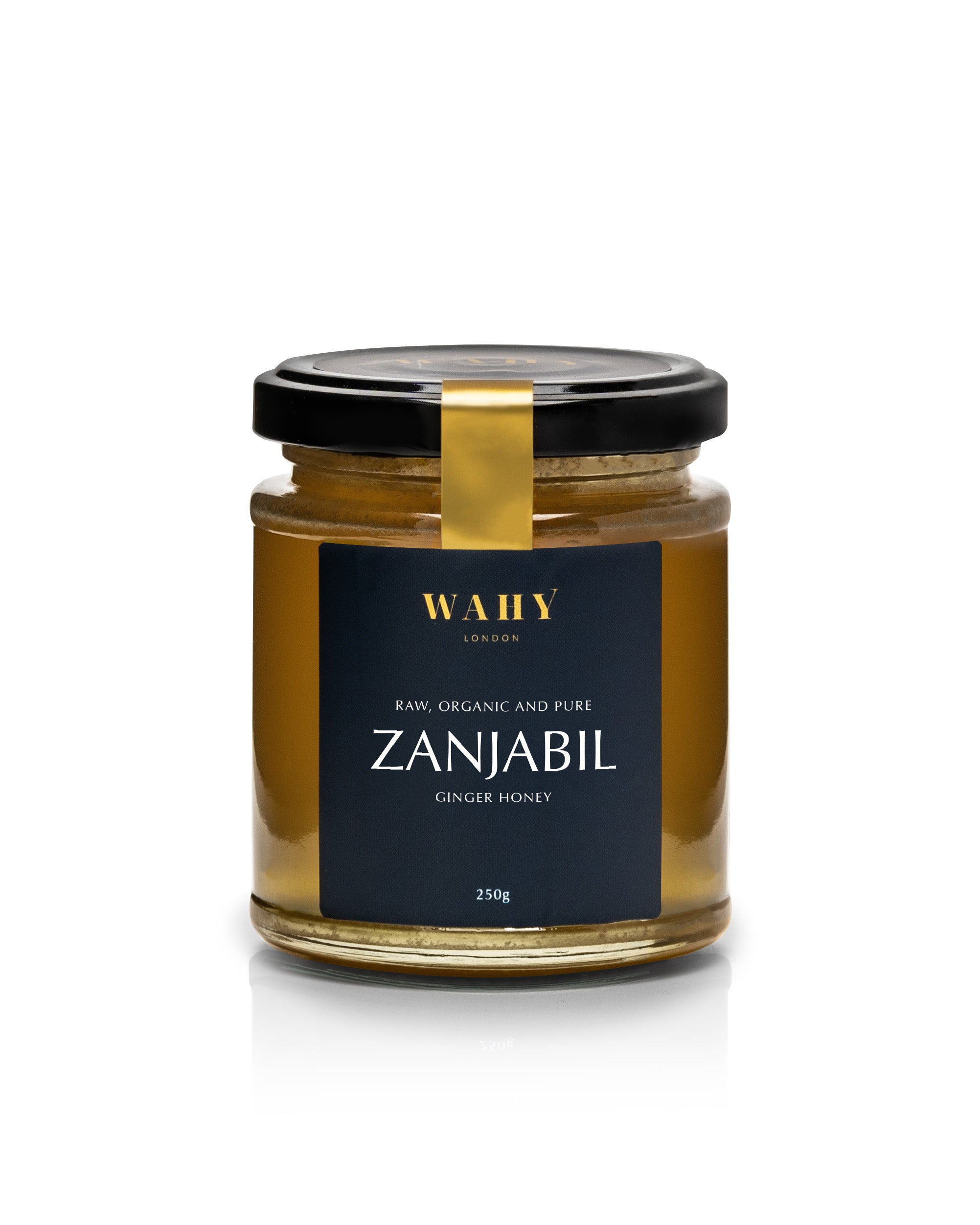 Discover WAHY London’s Ginger Honey — pure honey infused with warming ginger for vibrant, aromatic and refined sweetness.