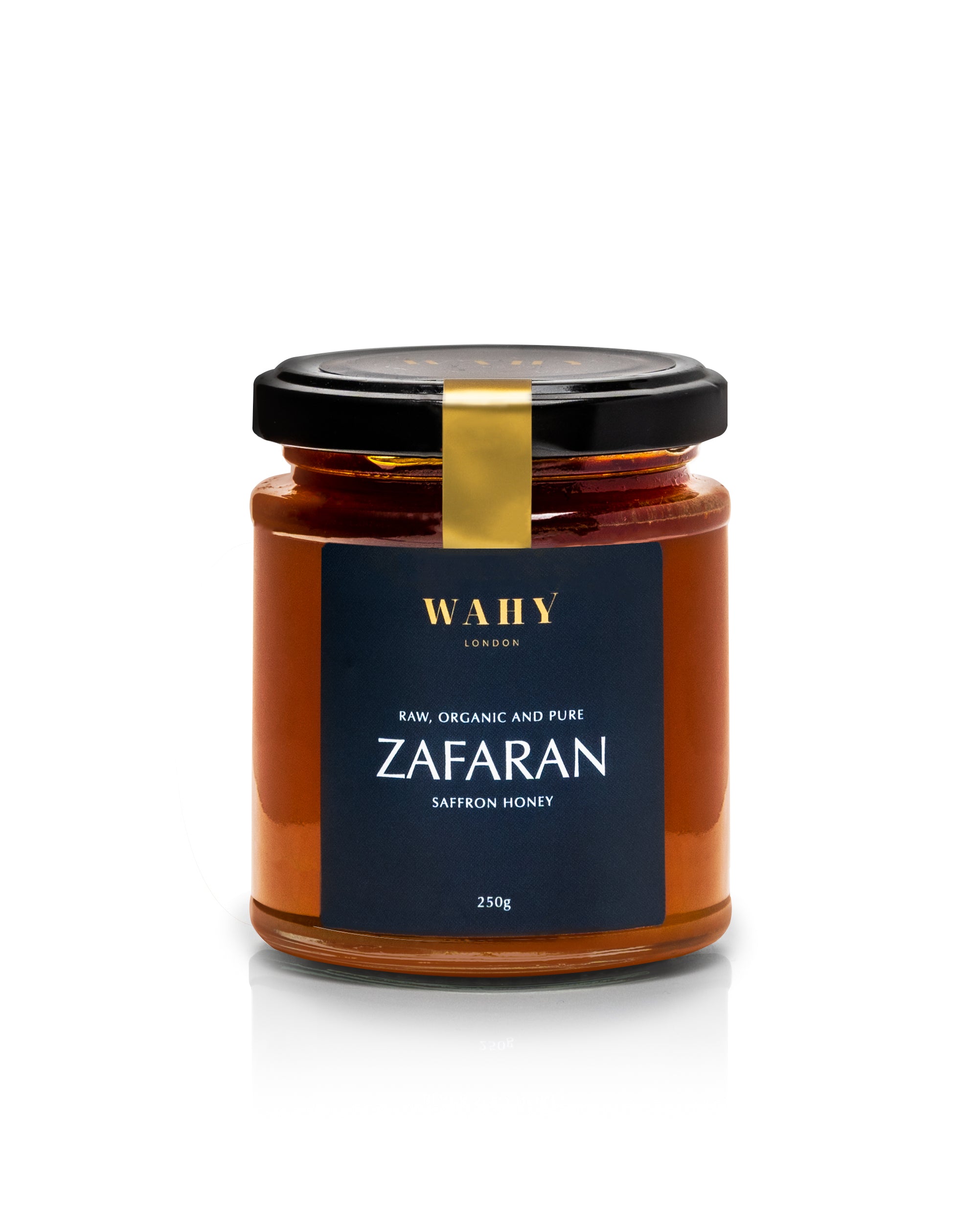 Discover WAHY London’s premium Saffron Honey, pure golden honey infused with luxurious saffron threads for rich, floral and indulgent flavour.
